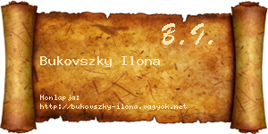 Bukovszky Ilona névjegykártya